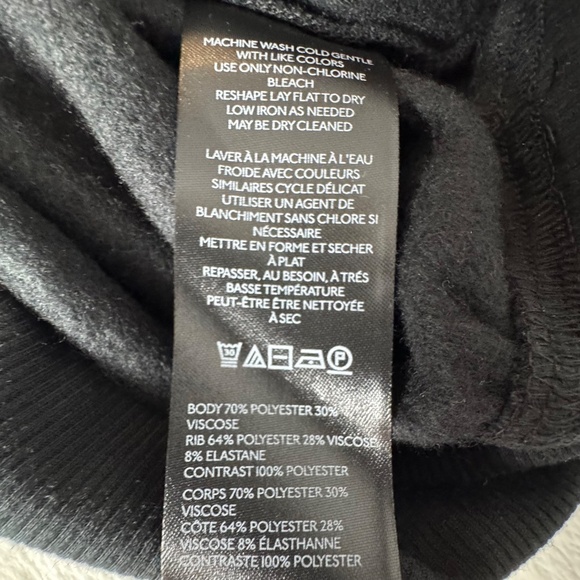 Anthropologie Maeve Sheer-Shoulder Sweatshirt Top Black Size SP - Picture 10 of 13